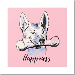 Dog Bon happiness Posters and Art